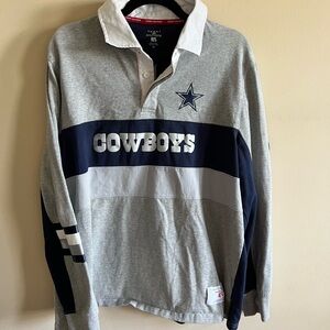 Tommy Hilfiger Dallas Cowboys NFL Gray & Navy Long Sleeve Shirt Men’s Size XL